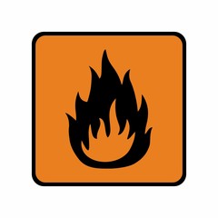 Flammable material sign vector design . ISO 7010 Warning symbol.