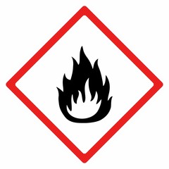 Flammable material sign vector design . ISO 7010 Warning symbol. - obrazy, fototapety, plakaty