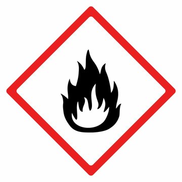 Flammable material sign vector design . ISO 7010 Warning symbol.