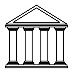 bank building icon over white background. vector illustration