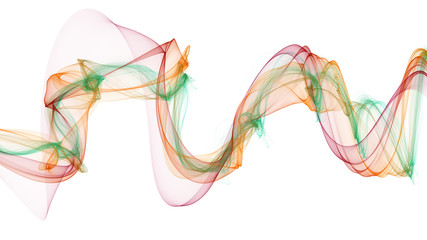 Fototapeta premium 3d illustration of colored waves look like smoke 