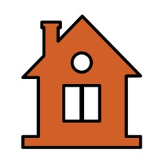 house shape icon over white background. vector illustration
