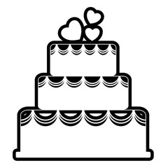 birthday cake icon over white background. vector illustration