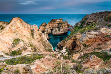 Fototapeta na wymiar Ponta da Piedade natural landmark in Lagos, Algarve,Portugal