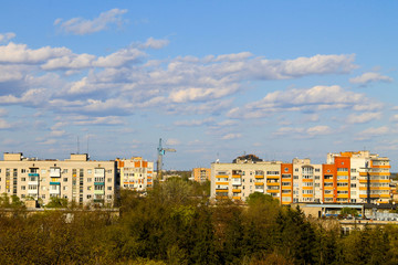 Fototapeta na wymiar Aerial view on the city Kremenchug in Ukraine