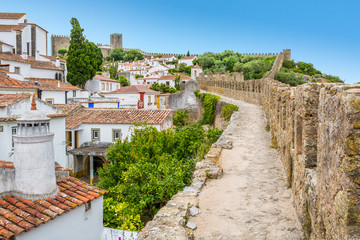Scenic summer sight in Obidos, Leiria District, Portugal