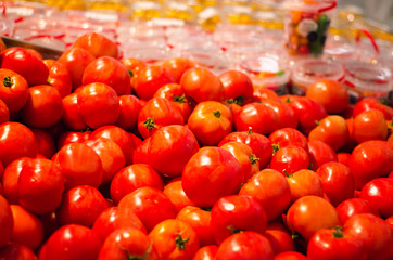 Fresh tomatos in supermarket