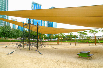 Jumeirah Lake Towers playground in Dubai, UAE