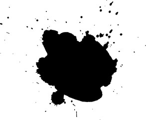 Ink stain. Black Paint Spot .