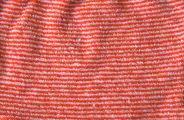Red and White Striped Terry Toweling Fabric Material texture