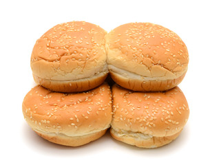 hamburger buns isolated on white background
