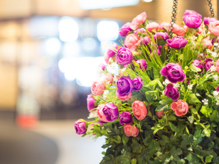 Colorful flower decor with blank copy space