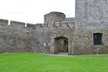 Fototapeta na wymiar An inner courtyard at Cahir castle in Ireland