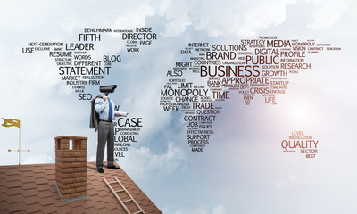 Concept of home security and privacy protection with camera head