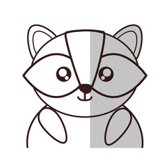 kawaii raccon animal icon over white background. vector illustration
