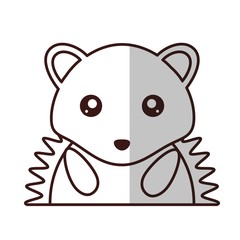 kawaii porcupine animal icon over white background. vector illustration