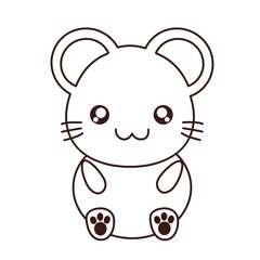 kawaii mouse animal icon over white background. vector illustration