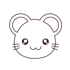 kawaii mouse animal icon over white background. vector illustration
