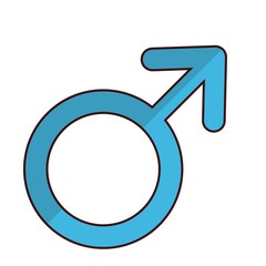 male gender icon over white background. vector illustration