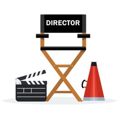 Obraz premium black director chair