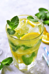 Summer citrus lemonade in a glass.
