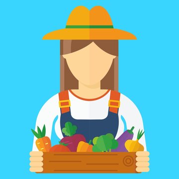 farmer woman with vegetables