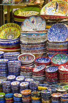 Traditional Turkish decorative ceramics for interior decoration 