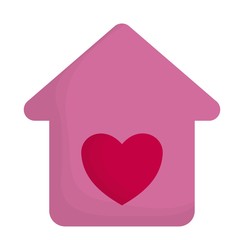 house with heart icon over white background. colorful design. vector illustration
