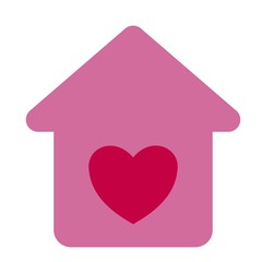 house with heart icon over white background. colorful design. vector illustration