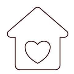 house with heart icon over white background. vector illustration