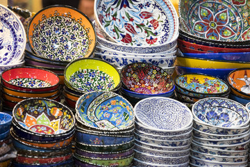 Fototapeta premium Traditional Turkish decorative ceramics for interior decoration 