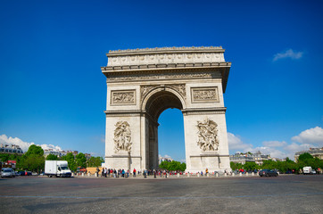 Fototapeta na wymiar Arch of Triumph on the Charles De Gaulle square. Paris, France