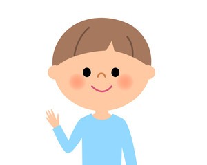 男の子 　手をあげる