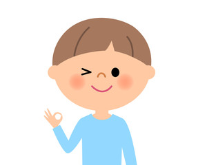 男の子 OKサイン
