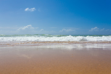 Beautiful mediterranean water lapping on the shore