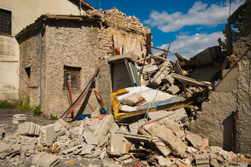 Borgo del centro Italia distrutto dal terremoto