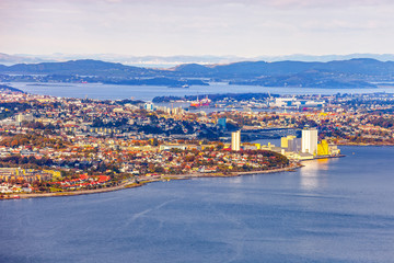 View from the top Dalsnuten in Stavanger, Norway.