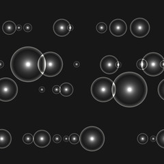 Dark seamless background with shinning white circles and points