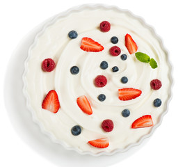  Yogurt with fresh mixed berries.