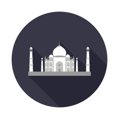 Taj Mahal flat icon. vector illustration