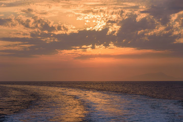 Sunset on Tyrrhenian sea