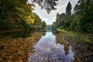 Amazing place in Germany - Rakotzbrucke also known as Devils Bridge in Kromlau.