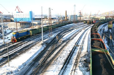Fototapeta na wymiar Murmansk Railway Station in Russia may be the northernmost railway station
