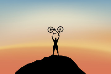 cycilst on top of mountain