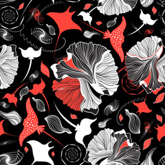 Naklejka premium Vector seamless abstract pattern with rays