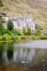 Fototapeta na wymiar kylemore abbey at connemara national park, Ireland