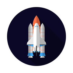 Space Shuttle, Flat design, vector illustration.