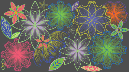 Abstract backgrounds multicolored flowers
