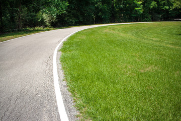 Fototapeta na wymiar A curved road or bike path