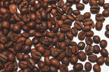 Coffee beans isolated on white background